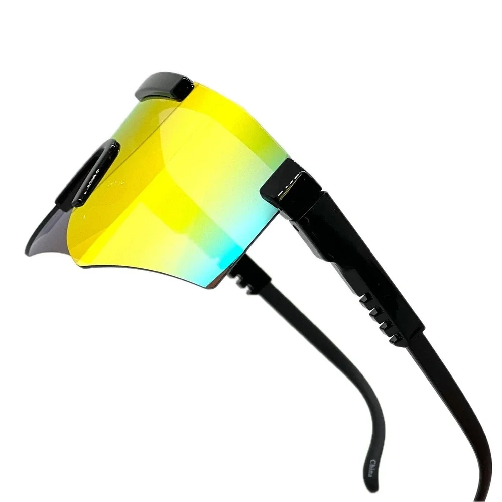 Oversized One Piece Blade Sports Women Rimless‎ Cycling Sunglasses Mirror Lentes